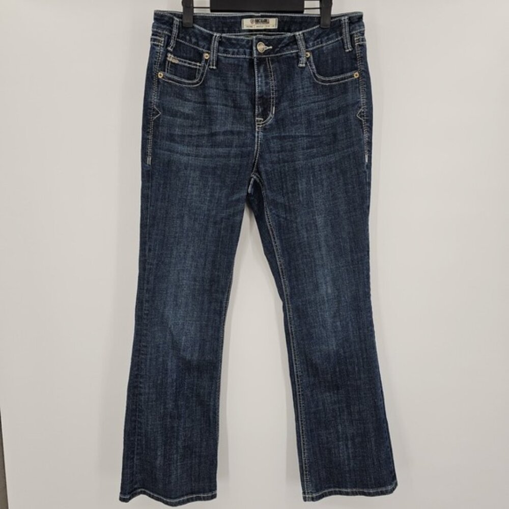 Rock & Roll Denim Mens Jeans 32x30 Mid-Rise Bootcut Embroidered Western Stretch